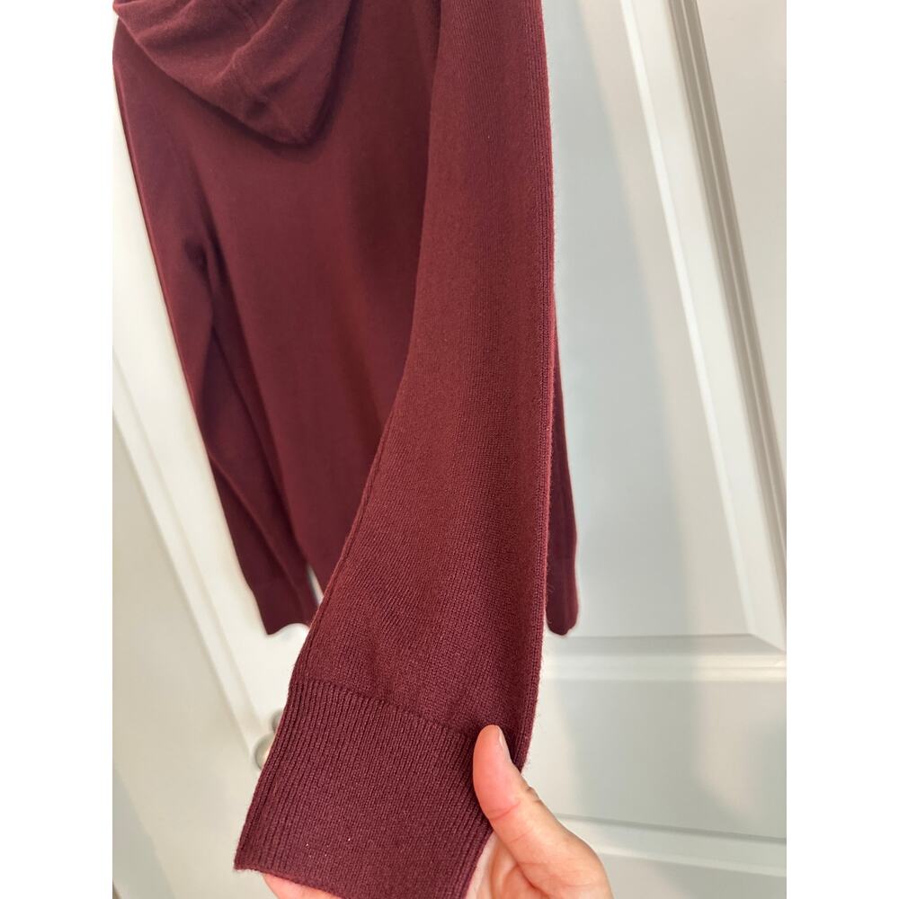 Quince 100% Mongolian Cashmere Full-Zip Hoodie Rich Burgundy Size S - Picture 12 of 12